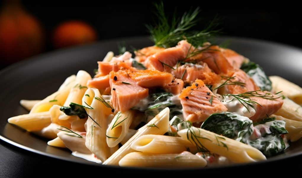 Pasta con salmone affumicato
