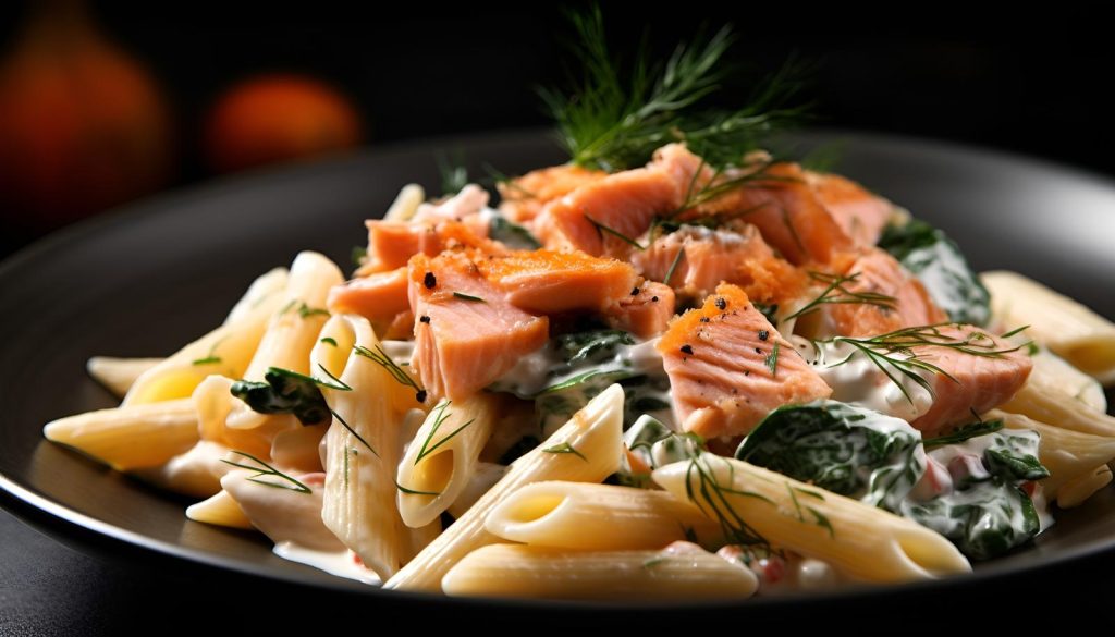 Pasta con salmone affumicato