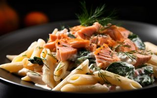 Pasta con salmone affumicato