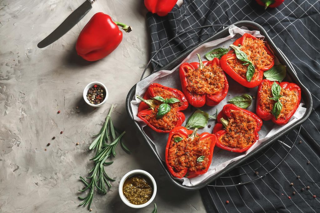 Peperoni ripieni di carne