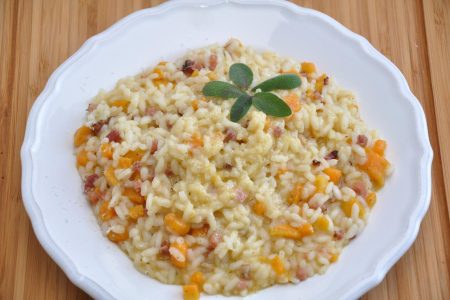 Risotto zucca e speck