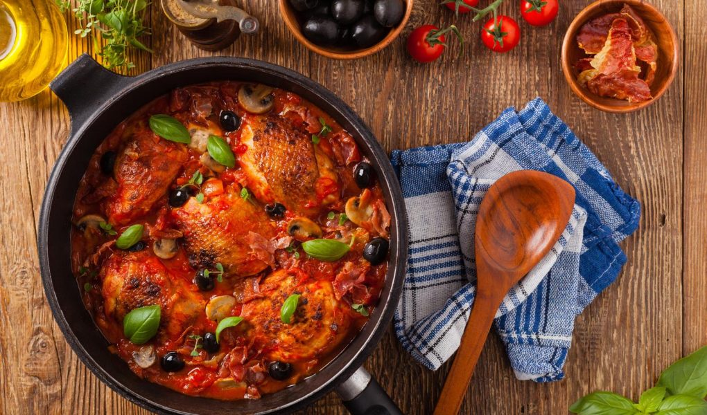 Cosce di pollo alla cacciatora