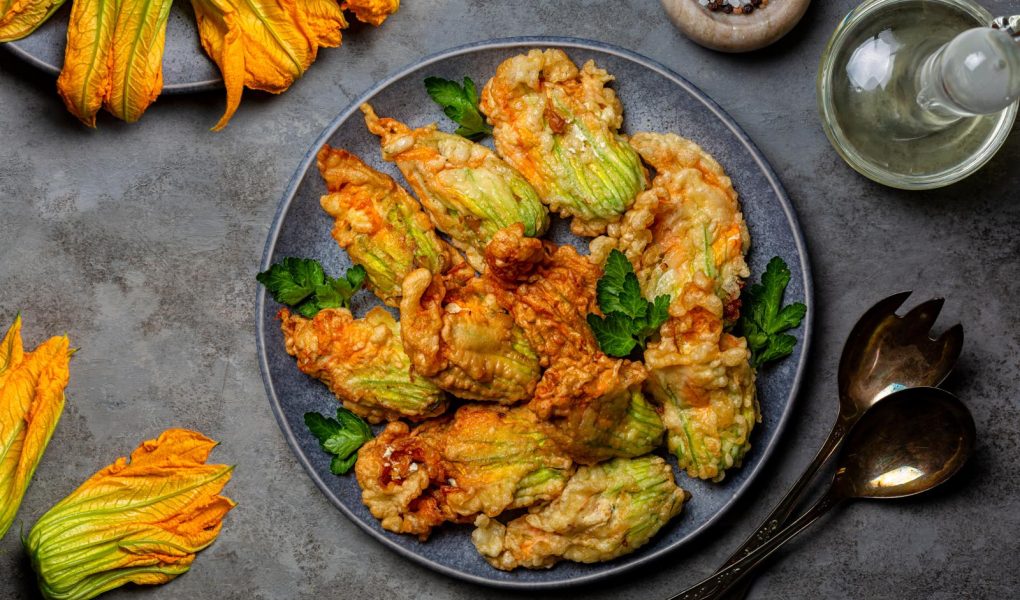Fiori di zucca in padella