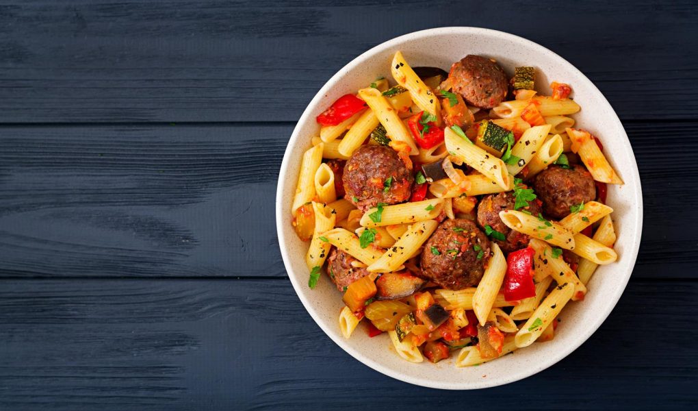 Pasta con melanzane e pomodorini
