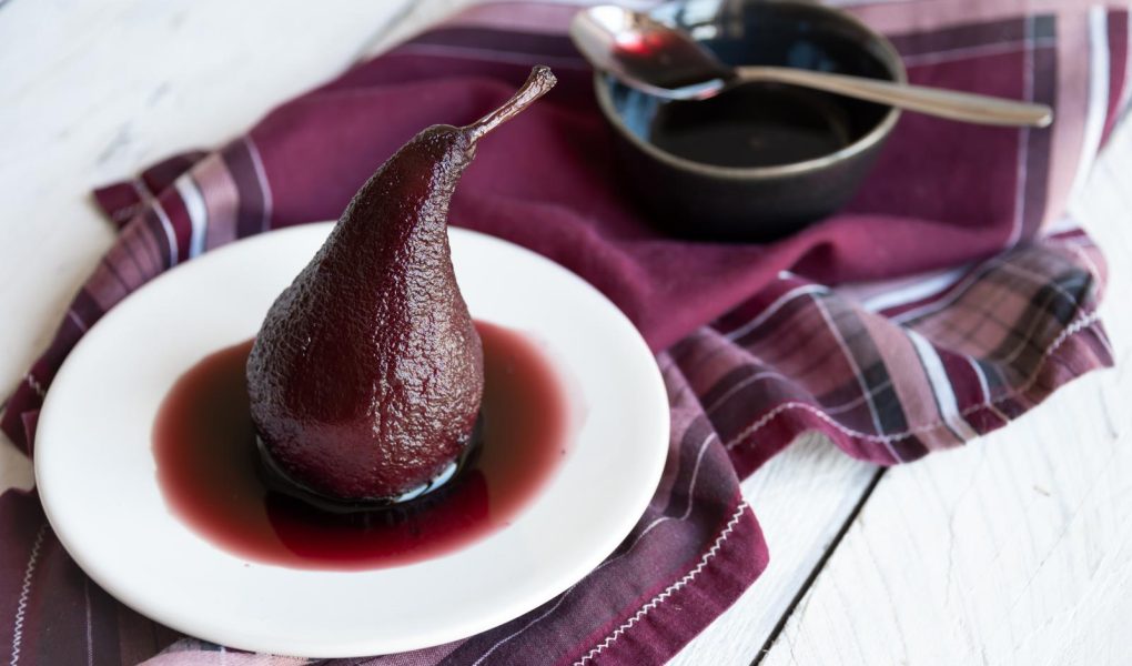 Pere al vino rosso