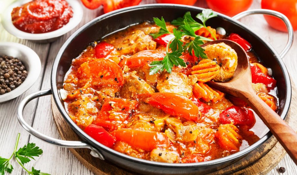 Pollo con peperoni alla romana