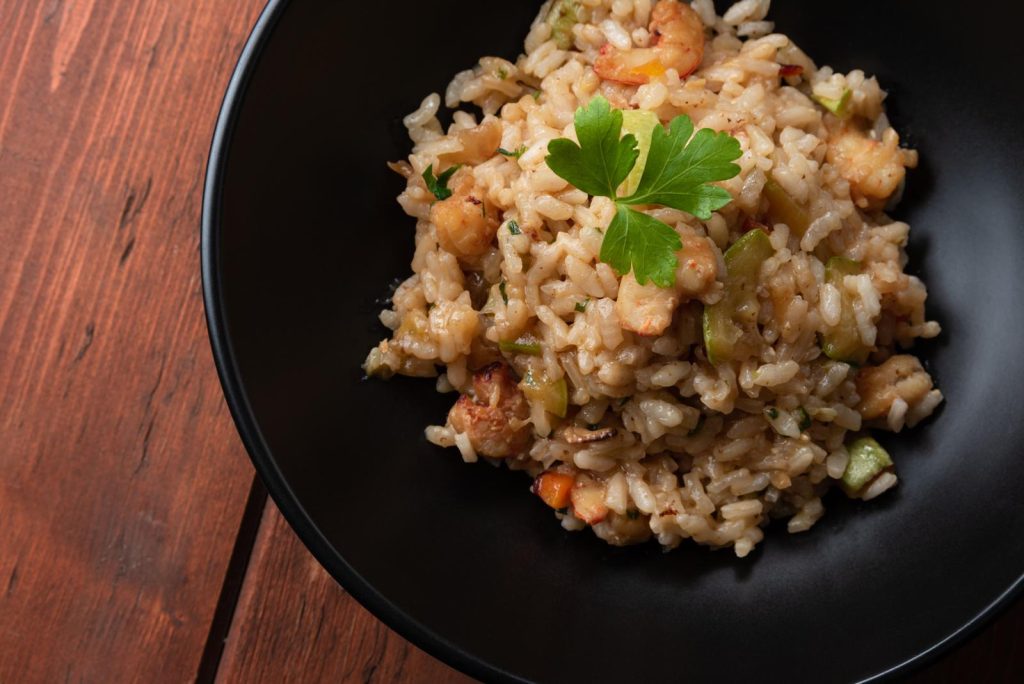 Risotto gamberetti e zucchine