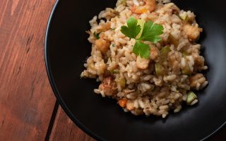 Risotto gamberetti e zucchine