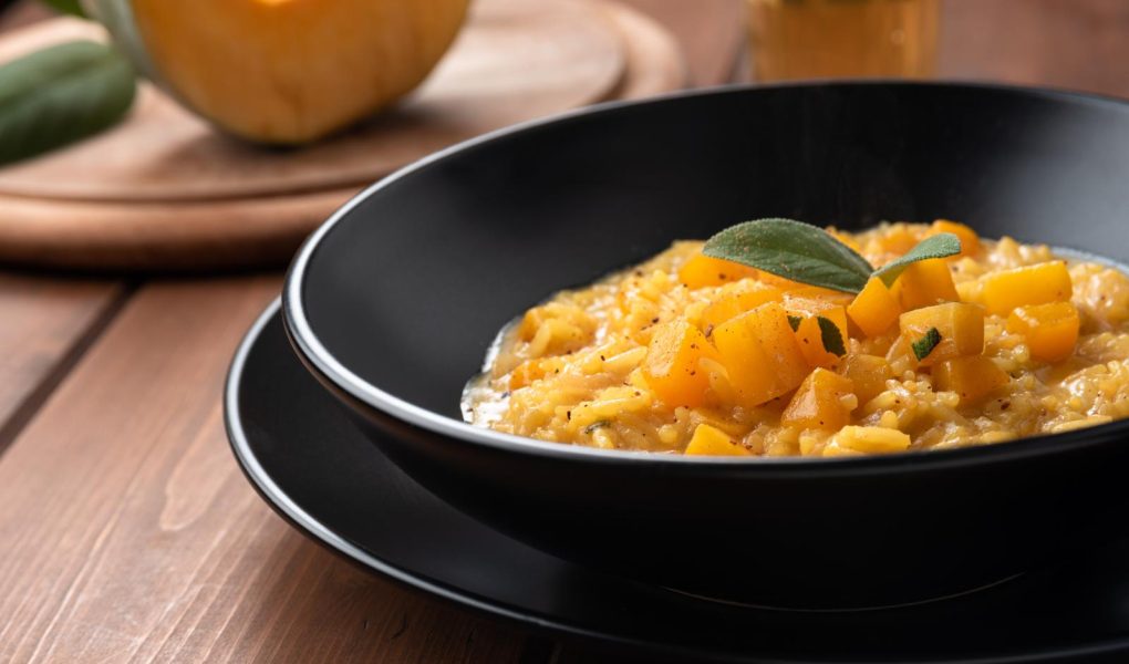 Risotto zucca e pancetta