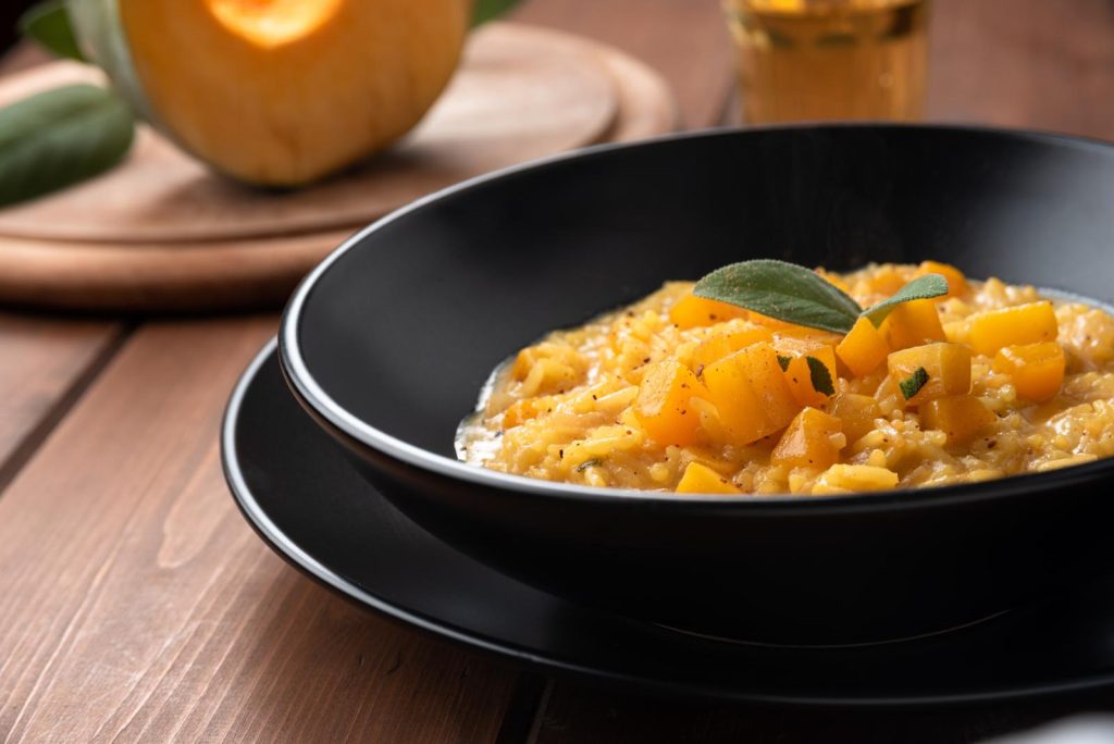 Risotto zucca e pancetta